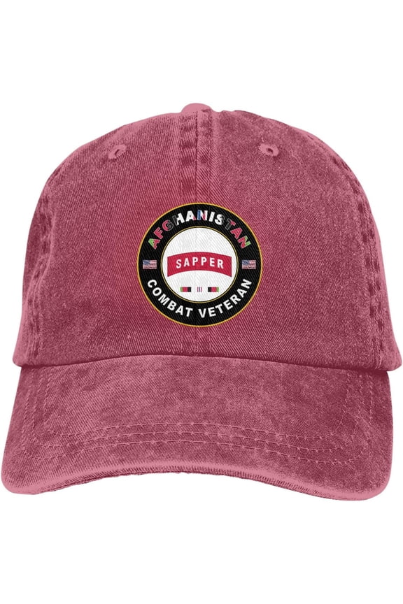 Us Army Sapper Afghanistan Combat Veteran Dad Hat Baseball Unisex Baseball Adjustable Washed Cap