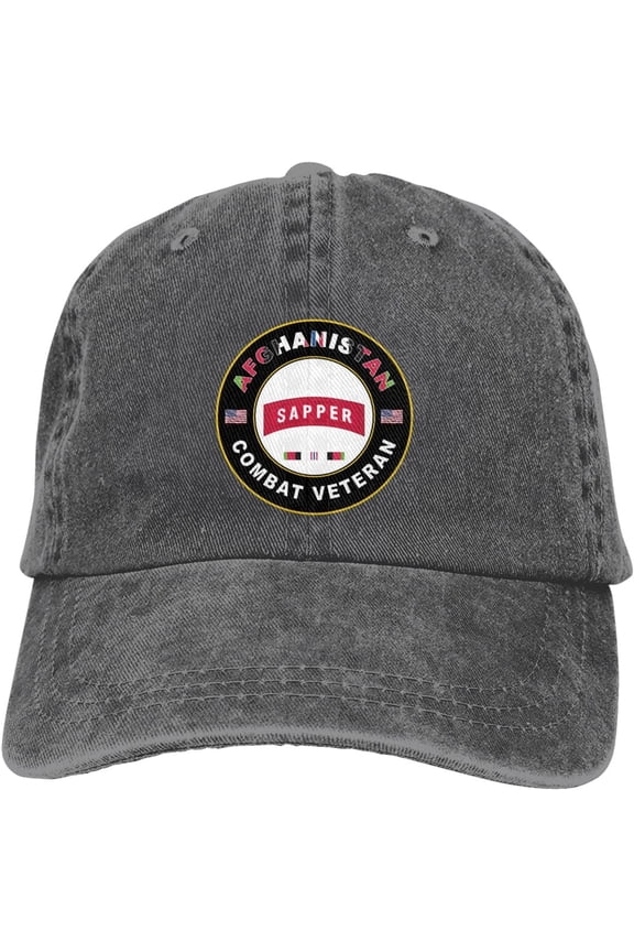 Us Army Sapper Afghanistan Combat Veteran Dad Hat Baseball Unisex Baseball Adjustable Washed Cap