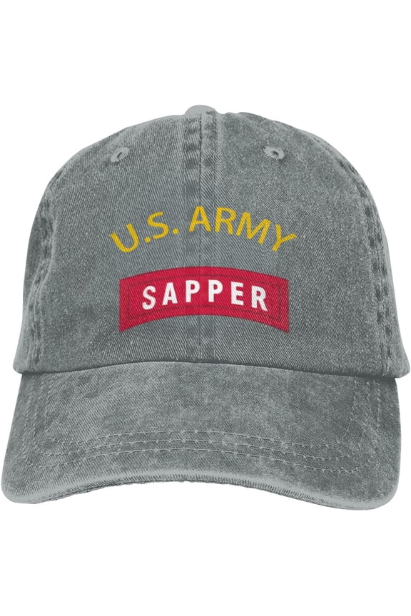 Us Army Sapper Veteran Dad Hat Baseball Unisex Baseball Adjustable Washed Cap