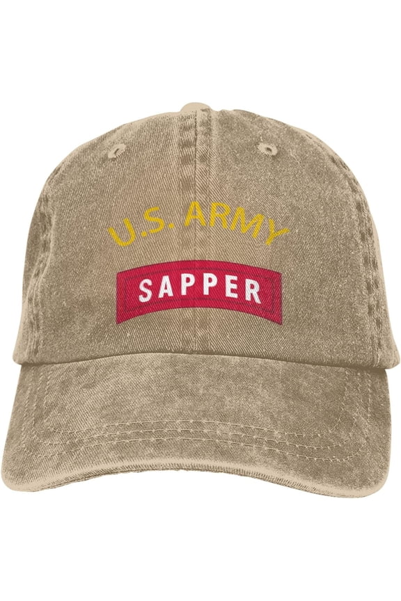 Us Army Sapper Veteran Dad Hat Baseball Unisex Baseball Adjustable Washed Cap