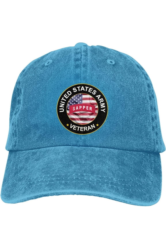Us Army Sapper Veteran Dad Hat Baseball Unisex Baseball Adjustable Washed Cap