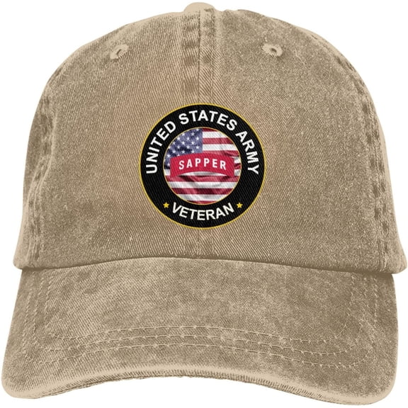 Us Army Sapper Veteran Dad Hat Baseball Unisex Baseball Adjustable Washed Cap