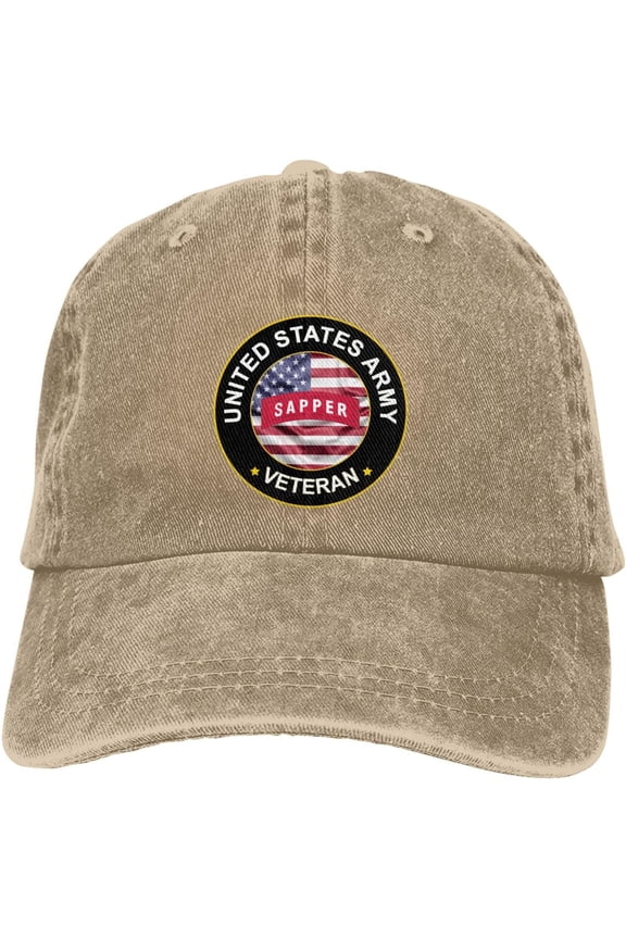 Us Army Sapper Veteran Dad Hat Baseball Unisex Baseball Adjustable Washed Cap