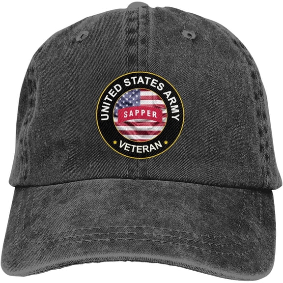 Us Army Sapper Veteran Dad Hat Baseball Unisex Baseball Adjustable Washed Cap