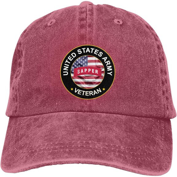 Us Army Sapper Veteran Dad Hat Baseball Unisex Baseball Adjustable Washed Cap