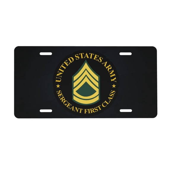 Us Army - Sergeant First Class License Plate 6x12 Inch Thickening Aluminum Metal Decorative License Plates, Universal Fit For Trucks, Suvs, Vehicles