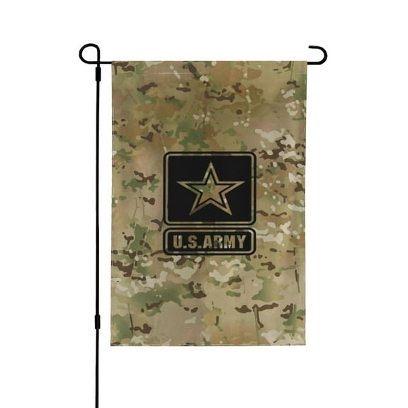 Us Army Star On Camo Garden Flag 12.5x18 Inch Double Sided Decorations Outdoor Yard Flags For Outside Lawn Porch Garden Decor