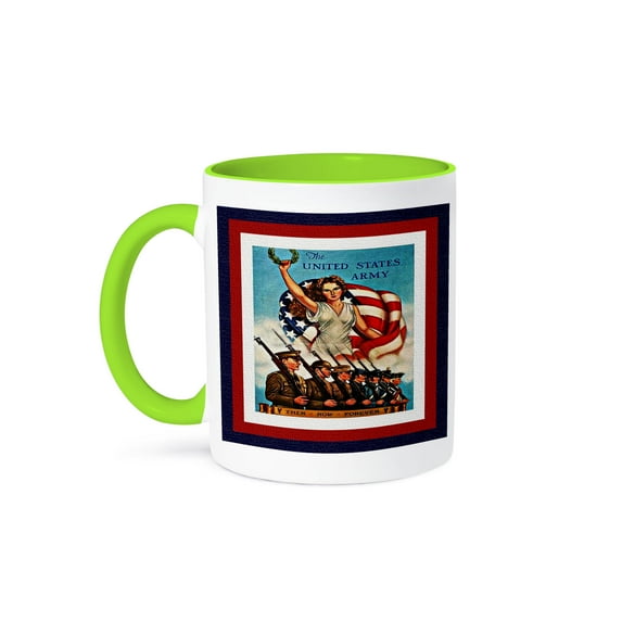 3dRose, US Army Textured, 11oz Two-Tone Green Mug
