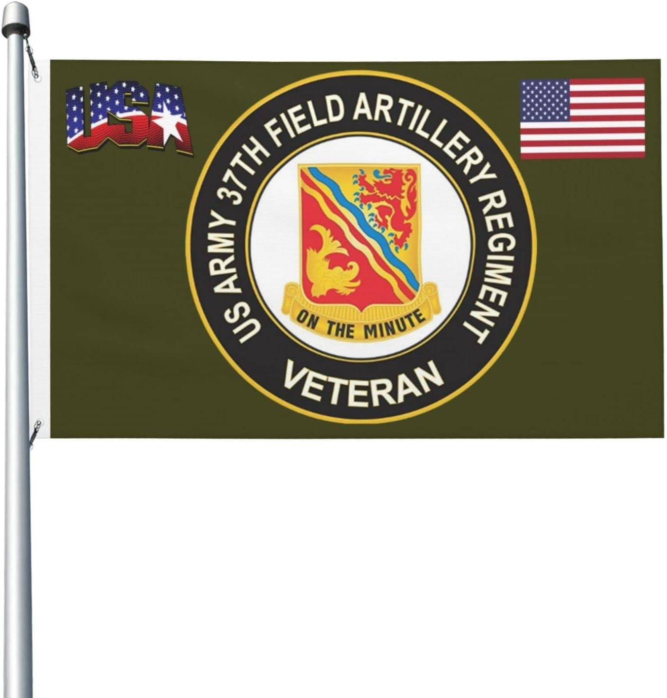 Us Army Veteran 37Th Field Artillery Brigade Unit Crest Flag 3' X 5' Ft ...