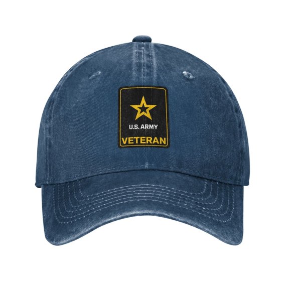 Us Army Veteran Logo Unisex Adult Washed Denim Cotton Sport Outdoor Baseball Cap Adjustable Cowboy Baseball Hat