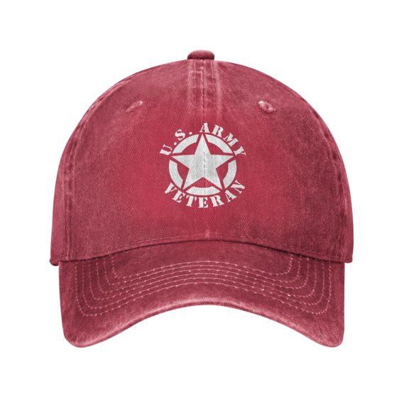 Us Army Veteran Star Logo Adult Adjustable Classic Washed Casquette Cap Hat Baseball Cap For Man For Woman