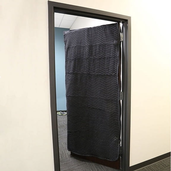 Us Cargo Control Performance Quilted Door Cover Moving Blanket, 39" x 79", Black