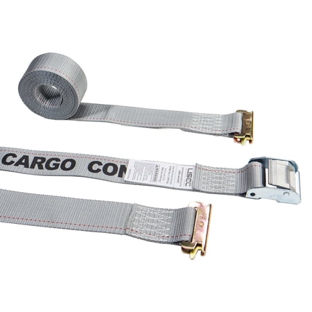 2" x 16' Gray E-Track Tie Down Straps - Cam Buckle C316SEF