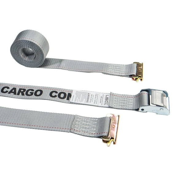 2" x 16' Gray E-Track Tie Down Straps - Cam Buckle C316SEF