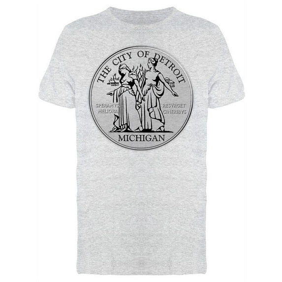 Us City Button T-Shirt Men -Image by Shutterstock, Male Large