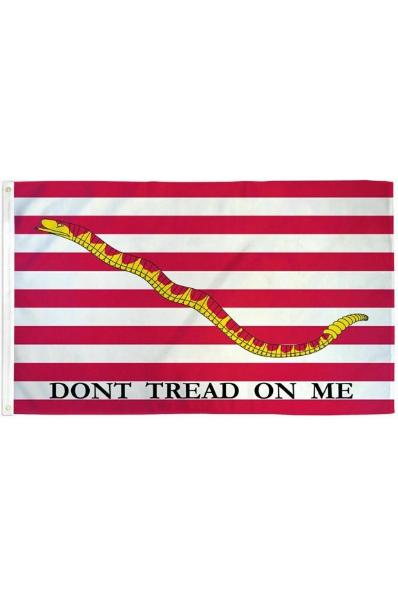 Us First Navy Jack Flag 3X5Ft Don'T Tread On Me Snake Flag Us Historic Navy Flag