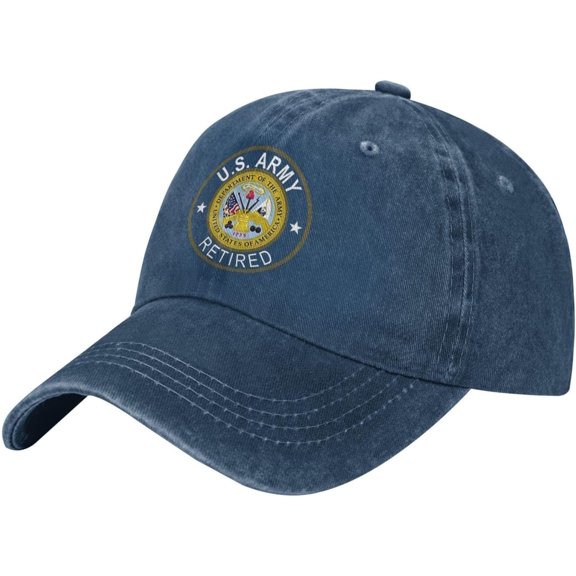 Us Flag Army Retired Baseball Cap Cotton Cowboy Hat Fashionable for Man Woman Adjustable