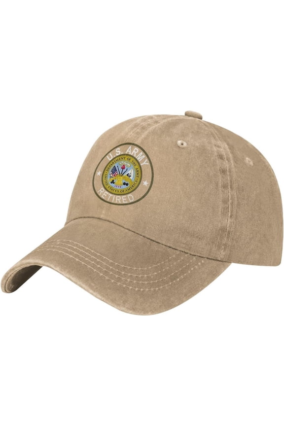Us Flag Army Retired Baseball Cap Cotton Cowboy Hat Fashionable for Man Woman Adjustable