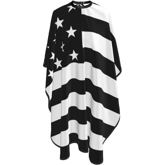 Us Flag Salon Barber Cape - Professional Hairdressing Waterproof Hair Cutting Cape With Adjustable Snap Closure-Haircut Apron For Hair Stylist And Home Use-55''X66''