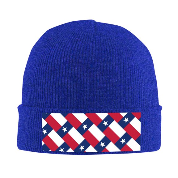 Us Flag Texas Beanie Hat Knit Hat Skull Cap for Men Women Winter Hat Blue