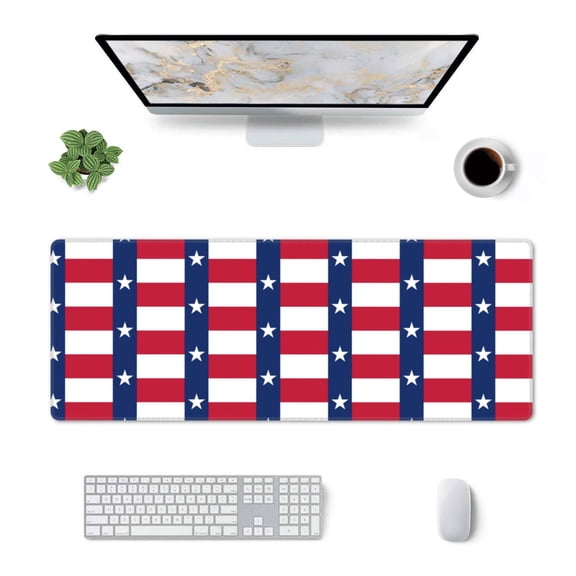 Us Flag Texas Large Gaming Mousepad For Office Computers Laptop Table Mouse Mat Accessory 11.8 X 31.5 Inches

