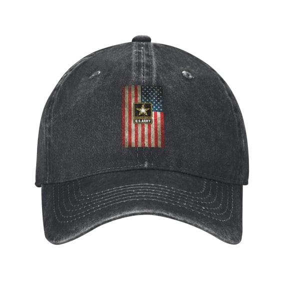 Us Flag With Army Logo Cowboy Hat Baseball Hat Trucker Hat For Men Women Retro Denim Hats Baseball Cap Dad Hat