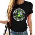 thumbnail image 1 of Us Flag With Lime Green Ribbons For Mental Health Women's Standard Short Sleeve T-Shirt with Eye-Catching Print, 1 of 5