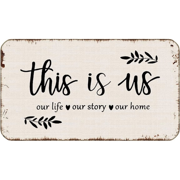 This is Us Our Life Our Story Our Home Mats for Front Door Entry Front Porch Doormat Non-Slip Carpet Rugs Floor Mat Decorative for Home Bathroom Kitchen Indoor 18x30 Inch