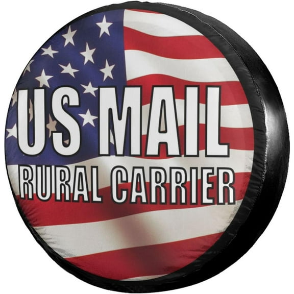 Us Mail Rural Carrier Spare Tire Cover Dust-Proof Wheel Tire Cover Fit Trailer, RV, SUV and Many Vehicle