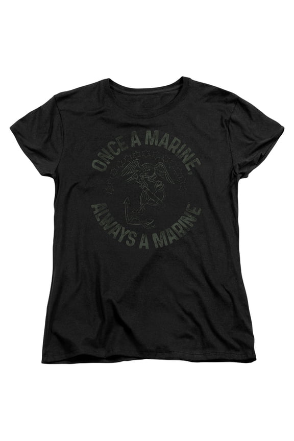 Us Marine Corps - Always A Marine - Women's Short Sleeve Shirt - Large