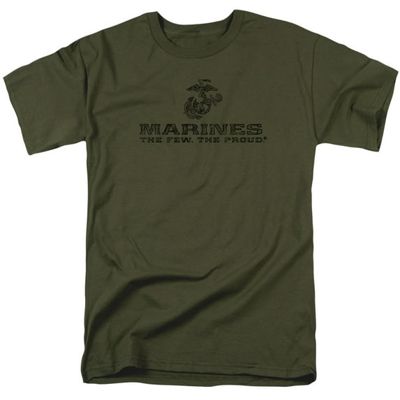 Us Marine Corps - Distressed Logo - Short Sleeve Shirt - Large