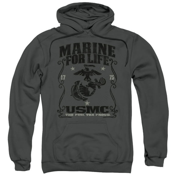 Us Marine Corps - For Life - Pull-Over Hoodie - Small