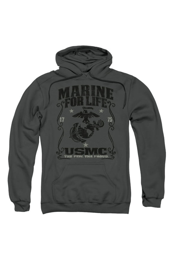 Us Marine Corps - For Life - Pull-Over Hoodie - X-Large