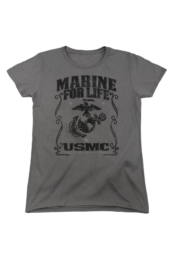 Us Marine Corps - For Life - Women's Short Sleeve Shirt - Medium