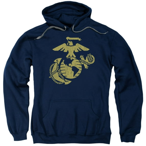 Us Marine Corps - Gold Emblem - Pull-Over Hoodie - Small