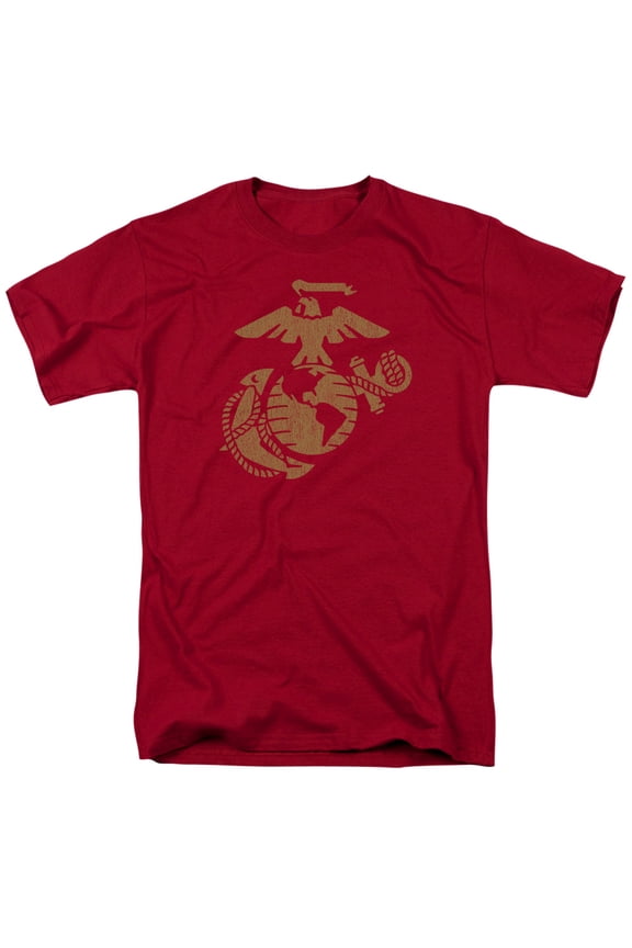 Us Marine Corps - Gold Emblem - Short Sleeve Shirt - Large