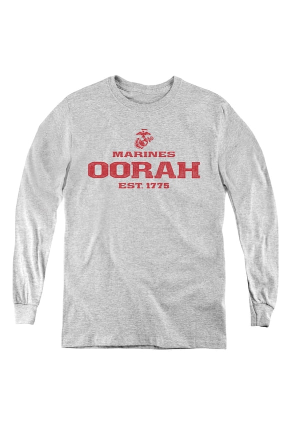 Us Marine Corps - Oorah - Youth Long Sleeve Shirt - Large