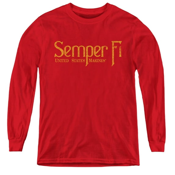 Us Marine Corps - Semper Fi - Youth Long Sleeve Shirt - Small
