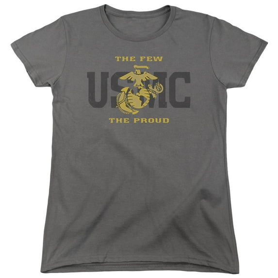 Us Marine Corps Split Tag Women's T Shirt (Medium) Charcoal
