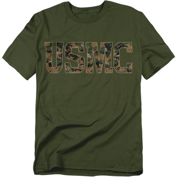 Us Marine Corps T-Shirt Usmc Camo Fill Unisex Graphic Tee For Men & Women Military Green&nbsp;