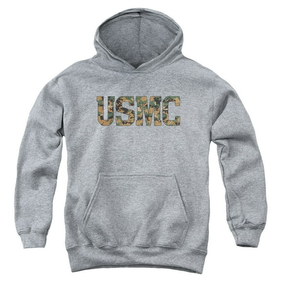 Us Marine Corps - Usmc Camo Fill - Youth Hooded Sweatshirt - Large