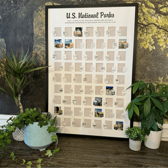 Us National Park Tracker Poster, Poster Only