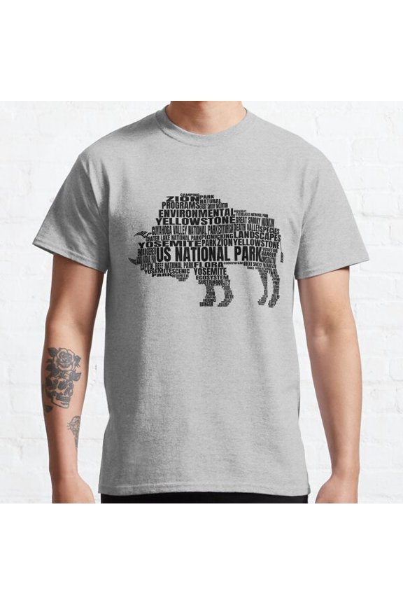 Us National Parks Buffalo Hiking Campground Camping Gear Classic T-shirt