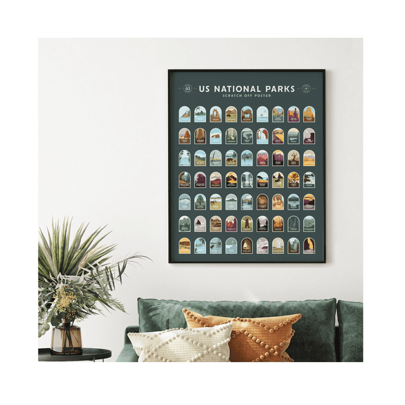Us National Parks Scratch Off Poster Home Decor Office Wall Art