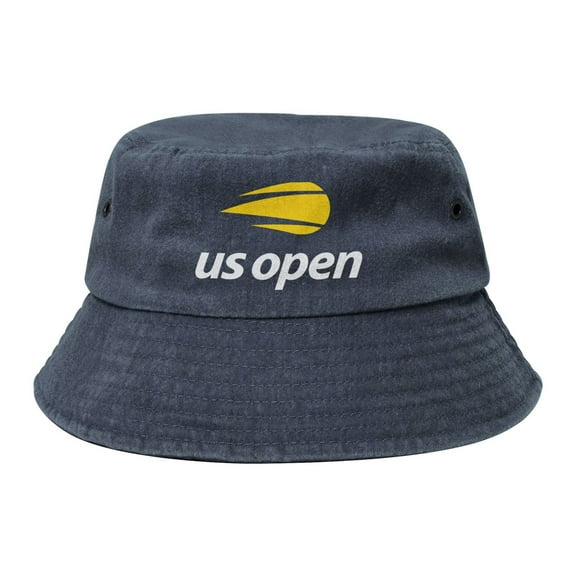 Us Open Flaming Tennis Ball Logo Washed Bucket Hat For Men Women Denim Bucket Hat Sun Hat Cowboy Fishing Beach Hat