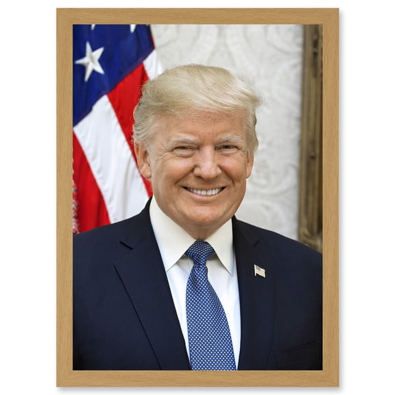Us President Donald Trump Photo A4 Artwork Framed Wall Art Print