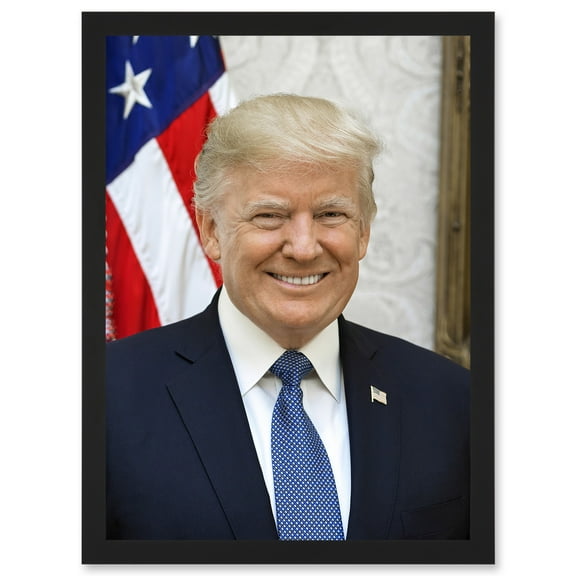 Us President Donald Trump Photo A4 Artwork Framed Wall Art Print