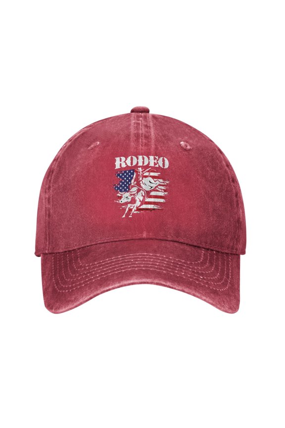 Us Rodeo Unisex Adult Washed Denim Cotton Sport Outdoor Baseball Cap Adjustable Cowboy Baseball Hat