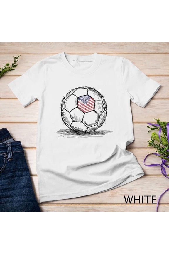 Us Usa America Soccer Ball Football With Flag Unisex T-Shirt Birthday Gifts; For Men & Women, Unisex T-Shirt