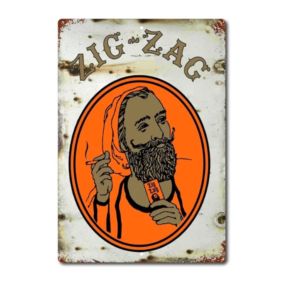 Us Vintage Retro Tin Sign Door Wall Decor Metal Bar Pub Poster Zig Zag 4:20